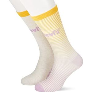 LEVIS Unisex Volwassen Logo Stripe Classic Sock, geel lila combo, 43-46 (2-pack)
