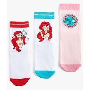 Koton Dames zeemeermin thema sokken set 3-pack geborduurd, meerkleurig (mix), één maat, MULTIKLEUR (MIX), Eén Maat