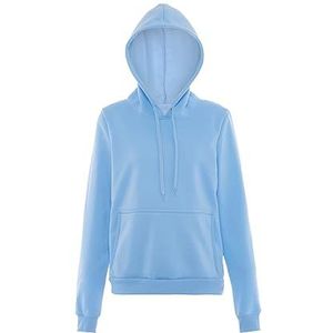 Blonda Modieuze trui hoodie voor dames polyester lichtblauw maat M, lichtblauw, M