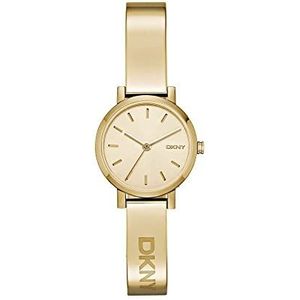 DKNY Soho driehandig roestvrij stalen armband horloge in goudkleur