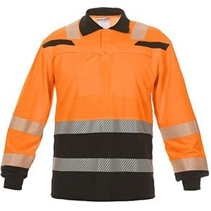 Hydrowear 040460OB Tanna Poloshirt met Lange Mouwen Oranje/Zwart Maat XL