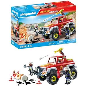 PLAYMOBIL - Brandweerwagen - Rood - Inclusief Figuren en Accessoires