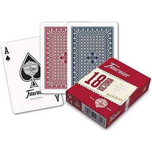 Fournier F21642 18 Poker kaartspel, rood of blauw