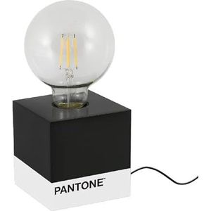 Pantone by Homemania 7012-9005-PN Homemania bureaulamp, bureau, zwart, wit, hout, 9,5 x 9,5 x 9,5 cm, 1 x E27, max. 100 W, afmetingen van het product: L 9,2 x D 9,2 x A9,2 cm, 0,52 kg