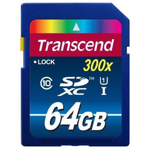 Transcend 64 GB SDXC-geheugenkaart, klasse 10, UHS-I, overdrachtssnelheid 90 MB/s (max.)