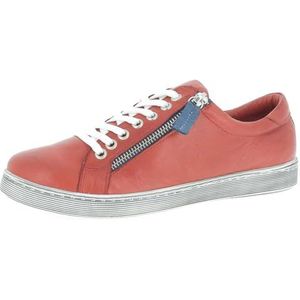 Andrea Conti Dames Boot Sneakers, rood/jeans, 35 EU