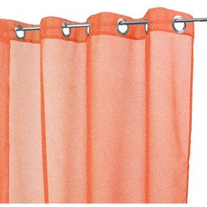 HomeMaison gordijn gestippeld bevlokt, polyester, koraal, 250 x 140 cm