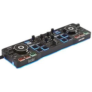Hercules DJControl Starlight – Draagbare USB DJ Controller - 2 tracks met 8 pads en audioversterker - Serato DJ Lite meegeleverd