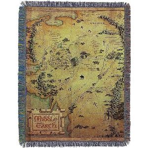 Northwest Warner Bros The Hobbit, Midden-aarde geweven tapijt gooien deken, 48 ""x 60