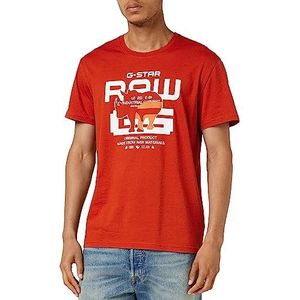 G-STAR RAW Gno Graphic T-shirt voor heren, Oranje (Rooibos Tea D24695-336-g052), S