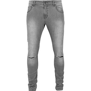Urban Classics Fit knielange denim broek voor heren, slim jeans, grijs (grey 111), 46