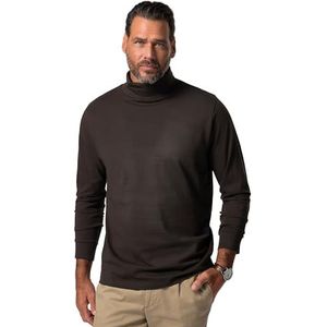 JP 1880, Heren grote maten, coltrui shirt, zwart, 4XL