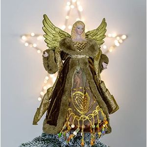 The Christmas Workshop 81840 Angel kerstboom Topper / 32 cm hoog, koper en goudkleurig, binnen kerstdecoratie