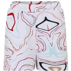 FILA Sinagar AOP High Waist Shorts voor dames, Witte Colour Waves Aop, XS