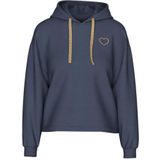 PIECES Pcchilli Ls Heart Hoodie Noos Bc, blauw (ombre blue), M