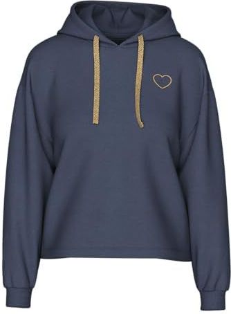 PIECES Pcchilli Ls Heart Hoodie Noos Bc, blauw (ombre blue), M