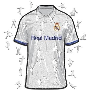 Iconic Puzzles, Real Madrid T-shirt, officieel product, houten puzzel voor volwassenen en kinderen, 100% duurzaam hout, maat M, 250 stuks