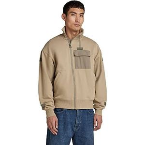 G-STAR RAW Heren Utility Bomber Mix Loose sweatshirt gebreide jas, beige, S