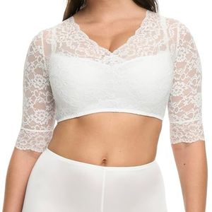 Susa - Wiesn-Zauber - Dirndl Blouse - Wit - Jacquard Gebreid, 89% Polyamide, 11% Elastaan