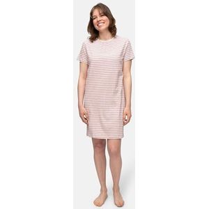 greenjama Dames linnen aandeel, GOTS-gecertificeerd nachthemd, rouge, 36, rood (rouge), 36