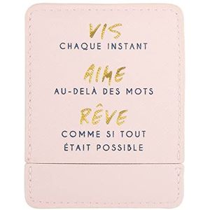 DRAEGER Paris Schroef zakspiegel, liefde, droom met roze etui, vierkante spiegel make-up om overal mee naartoe te nemen, ideaal voor thuis en reizen, 9 x 7 cm, gepersonaliseerd cadeau voor verjaardag,