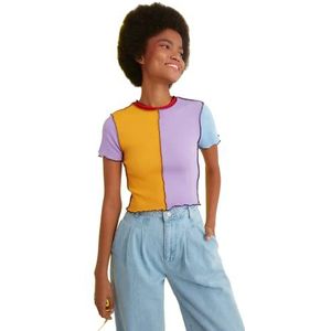 Trendyol Gebreide damesblouse, veelkleurig, L