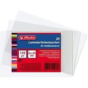 Herlitz 10417384 Lamineerfoliezak in visitekaartformaat, 20 stuks voor hete lamineermachines