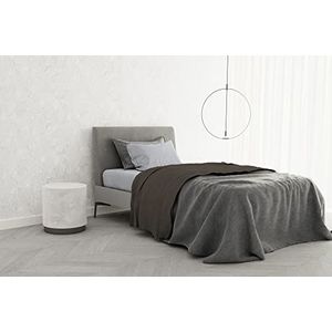 Italian Bed Linen Trend Chic Beddengoedset van 100% katoen, eenpersoonsbed, bruin
