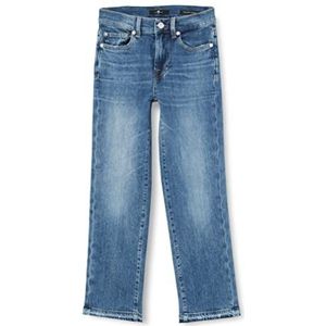 7 For All Mankind Dames The Straight Crop Slim Illusion with Laat Down Hem Jeans, Lichtblauw, Regular