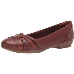 Clarks Sara Clover Ballet voor dames, Mahonie Lederen Combi, 37 EU