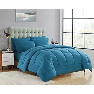 Sweet Home Collection Luxe Pluche Loft Microfiber vult Dekbed Invoegen Beddengoed, Blauwgroen, Koning