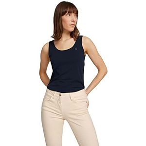 TOM TAILOR Dames Basic top met geborduurd logo 1032034, 10668 - Sky Captain Blue, 3XL