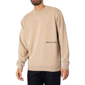 Replay Heren Sweatshirt Relaxed Fit, 803 Light Taupe, XL