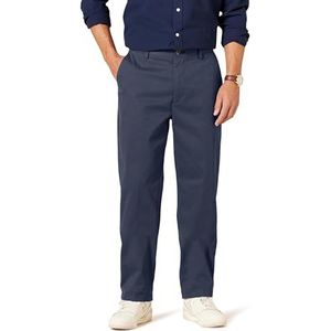 Amazon Essentials Klassieke pasvorm kreukbestendige chino-broek met platte voorkant voor heren (verkrijgbaar in groot en lang), marineblauw, 60W x 34L