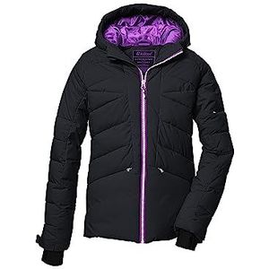 killtec Meisjes Gewatteerde jas/ski-jas met capuchon en sneeuwvanger KSW 116 GRLS SKI QLTD JCKT, black blue, 140, 39652-000