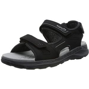 Superfit Criss Cross sandalen voor jongens, Zwart lichtgrijs 0010, 37 EU