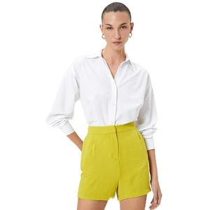 Koton Dames Tissued Zipper en Pocket Detail High Rise Mini Shorts, Lime (lms), 38