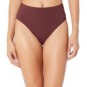 Amazon Essentials Bikinibroekje met hoge taille voor dames, hoge taille, diepbruin, L