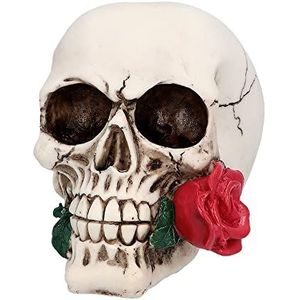 Boland - Schedel decoratie gemaakt van polyresin, Halloween decoratie voor huis en tuin, decoratie schedel, tafel decoratie
