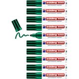 edding 550 permanent marker - groen - 10 stiften - ronde punt 3-4 mm - watervast, sneldrogend - wrijfvast - voor karton, kunststof, hout, metaal, glas