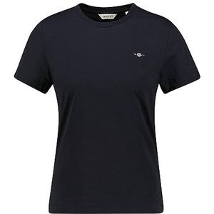 GANT Reg Shield Ss T-shirt voor dames, zwart, XS