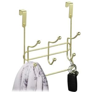 Relaxdays deurkapstok - kapstok hangend - kledinghaken deur - deurhanger - deurhaken - goud