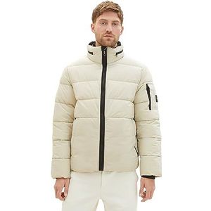 TOM TAILOR Pufferjas voor heren met afneembare capuchon, 26199 - Beige Alfalfa, XL