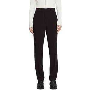 ESPRIT Recht gesneden broek van crêpe, zwart, 34W / 32L