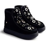 Gioseppo - Utika - Enkellaarsjes - Suède - Plateauzool - Gouden Veteroogjes