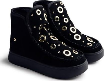 Gioseppo - Utika - Enkellaarsjes - Suède - Plateauzool - Gouden Veteroogjes