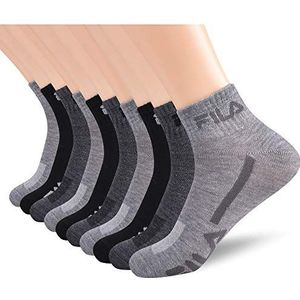 Fila Heren Racing Gestreepte Quarter Sokken, Grey Multi (10 Pack), Eén maat