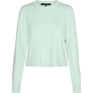 VERO MODA VMSILJE LS O-Neck Short Pullover GA NOOS, Birds Egg Green, XS