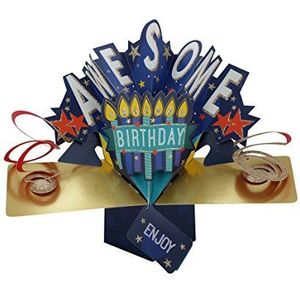 Suki Gifts POP128 pop-up wenskaart Awesome Birthday/verjaardag, meerkleurig