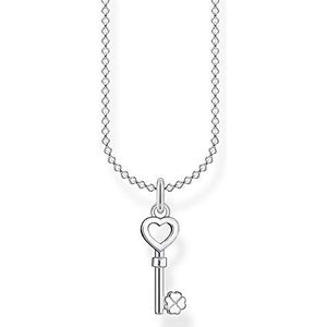 Thomas Sabo Dames halsketting sleutel met hart 925 sterling zilver, 38-45 cm lengte, 38,00-45,00 cm, Sterling zilver, Niet van toepassing.